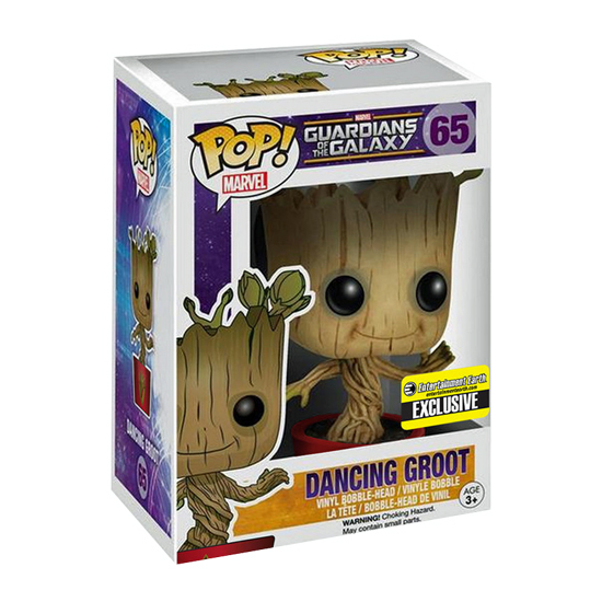Dancing Groot Pop Ravagers Logo Exclusive Vinyl Bobble Head Figure Guardians Of The Galaxy Funko